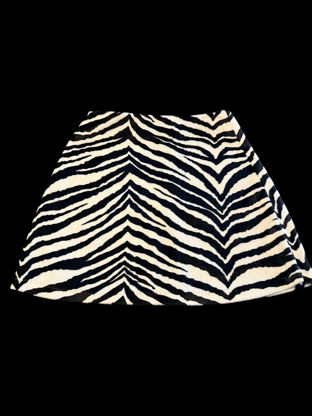 Vintage 90s SENSE Zebra Print Faux Fur Velour Mini Skirt Small Made USA y2K
